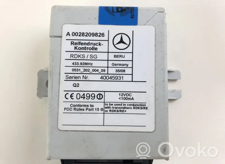 Mercedes-Benz SL R230 Rengaspaineen valvontayksikkö A0028209826