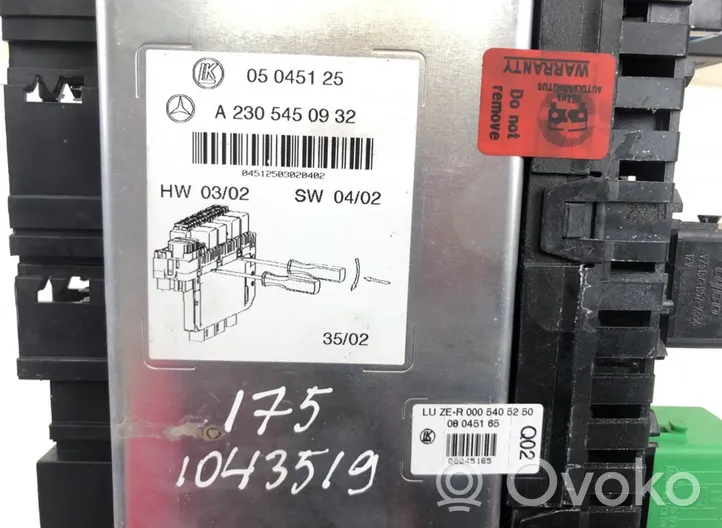 Mercedes-Benz SL R230 Fuse box set 10091518