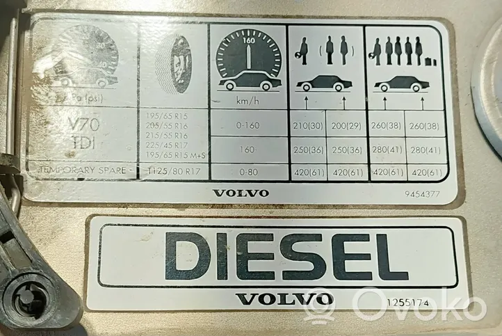 Volvo V70 Tapón del depósito de combustible 1255174