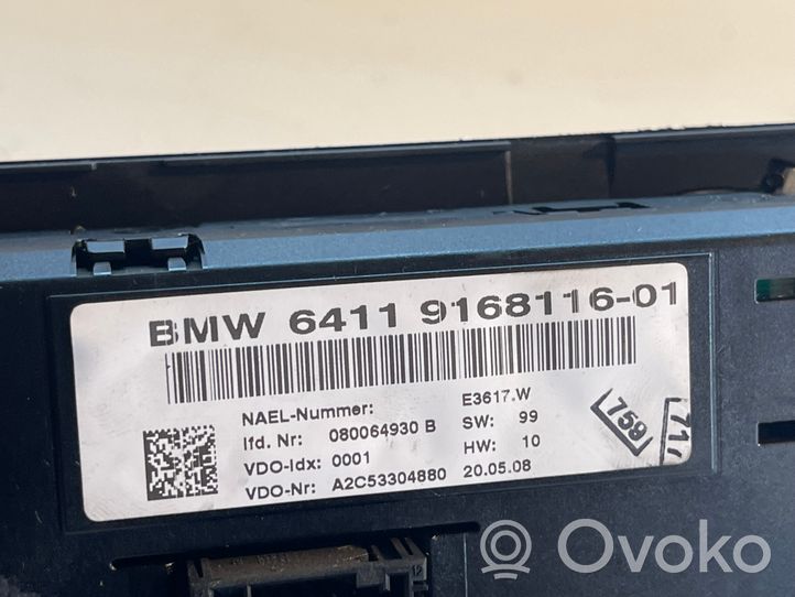 BMW 3 E90 E91 Panel klimatyzacji 6411916811601