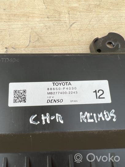 Toyota C-HR Unité de contrôle climatisation / chauffage 88650F4030