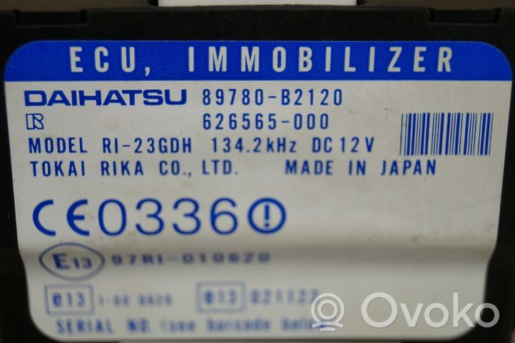 Daihatsu Cuore Unité de commande dispositif d'immobilisation 89780B2120