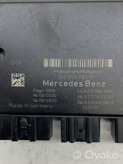 Mercedes-Benz E A207 Centralina/modulo rimorchio barra di traino A2129001901