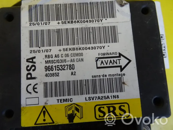 Citroen C2 Module de contrôle airbag 9661532780