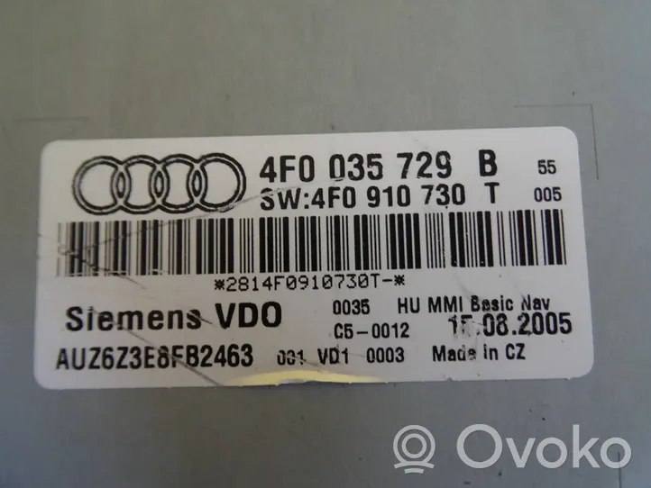 Audi A6 S6 C6 4F Stacja multimedialna GPS / CD / DVD 4F0035729B