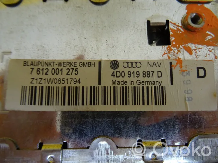 Audi A6 S6 C5 4B Navigācijas (GPS) sistēmas CD/DVD lasītājs 4D0919887D