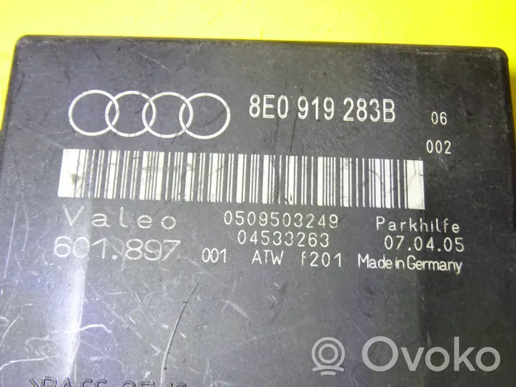 Audi A4 S4 B7 8E 8H Parkavimo (PDC) daviklių valdymo blokas 8E0919283B