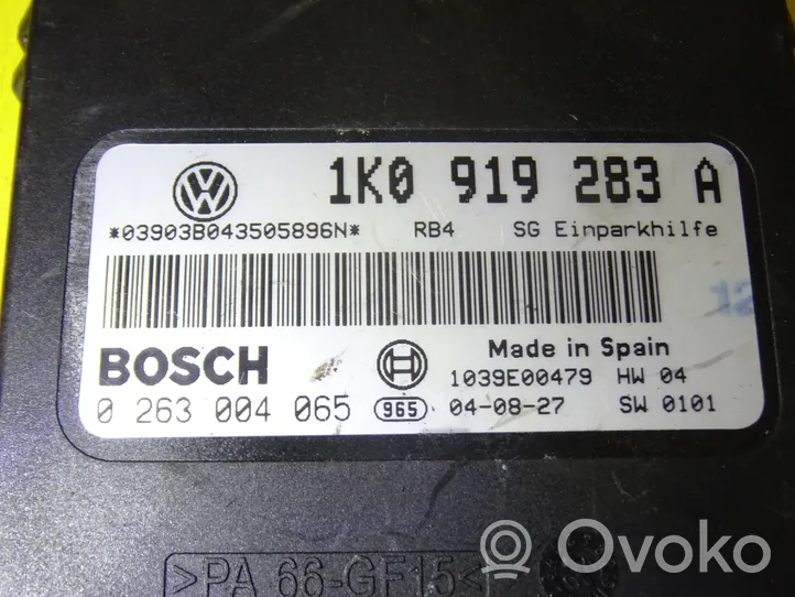 Volkswagen Touran I Unité de commande, module PDC aide au stationnement 1K0919283A