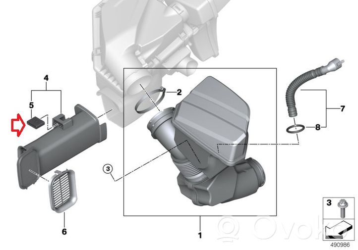BMW 3 G20 G21 Tuyau d'admission d'air 8488035