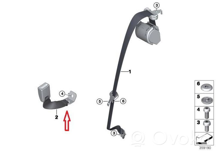 BMW M4 F82 F83 Takaistuimen turvavyö 7335288