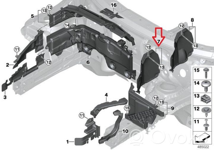 Mini One - Cooper F56 F55 Dangtis akumuliatoriaus dėžės 7290817