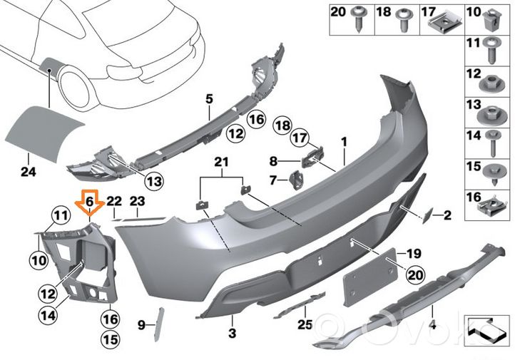 BMW 2 F22 F23 Soporte de apoyo de la esquina del parachoques 7285533