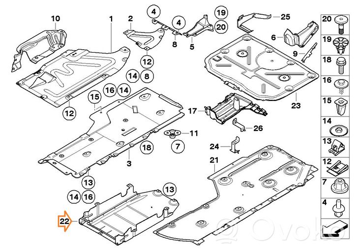 BMW 3 E92 E93 Vidurinė dugno apsauga 51757898849