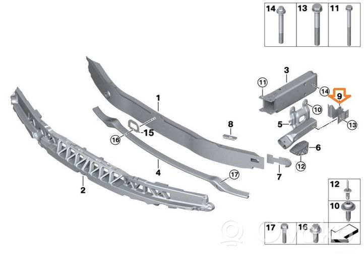 BMW 4 F32 F33 Radiatoriaus (-ių) laikiklis/ kronšteinas 51647245796