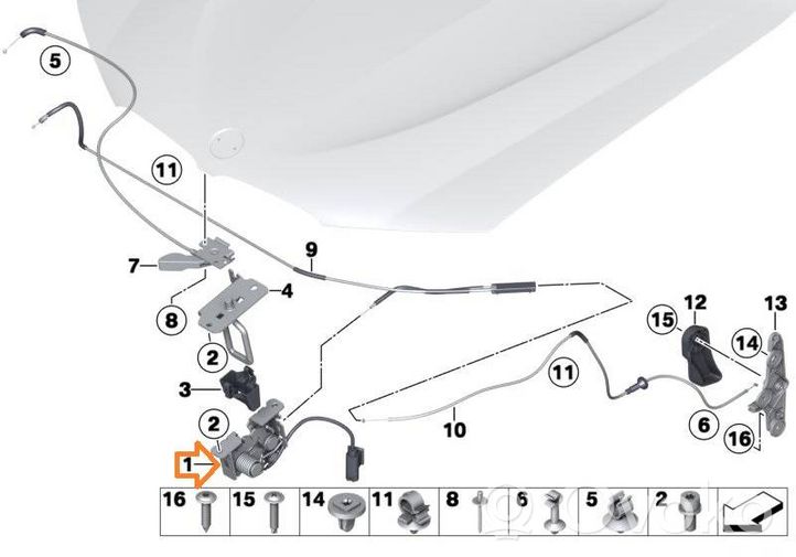 BMW X4 F26 Serrure de capot 51237210731