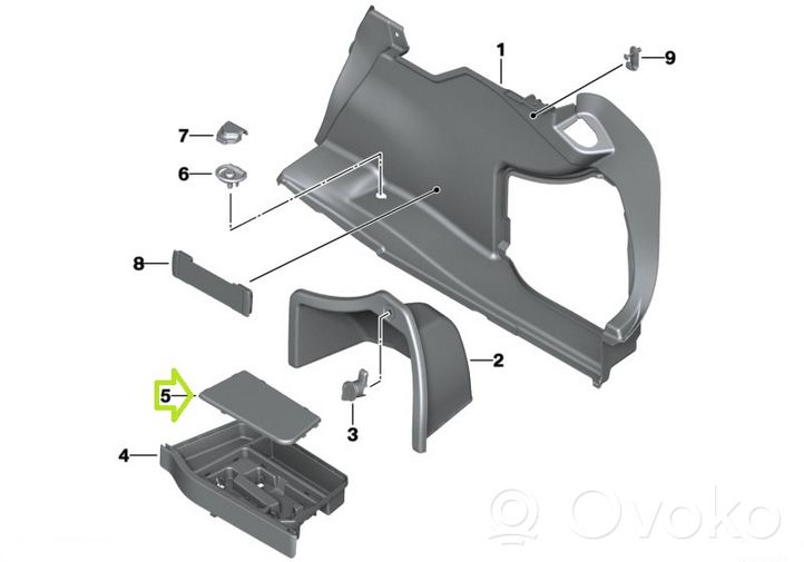 BMW 3 F30 F35 F31 Garniture, revêtement de coffre 7262955