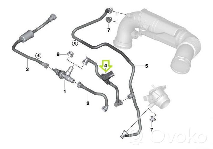 Mini One - Cooper F56 F55 Tuyau de reniflard 13908671025
