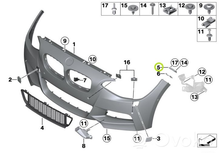 BMW 2 F22 F23 Priekinis laikiklis bamperio 7245763