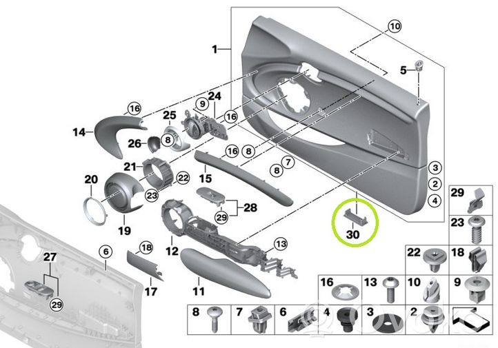 Mini One - Cooper F56 F55 Autre éclairage intérieur 9313574