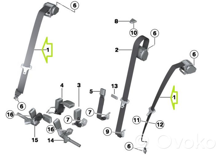 BMW M4 F82 F83 Pas bezpieczeństwa fotela tylnego 7243309