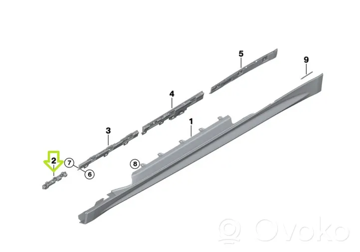 BMW 4 F32 F33 Listello di supporto del sottoporta 7294888