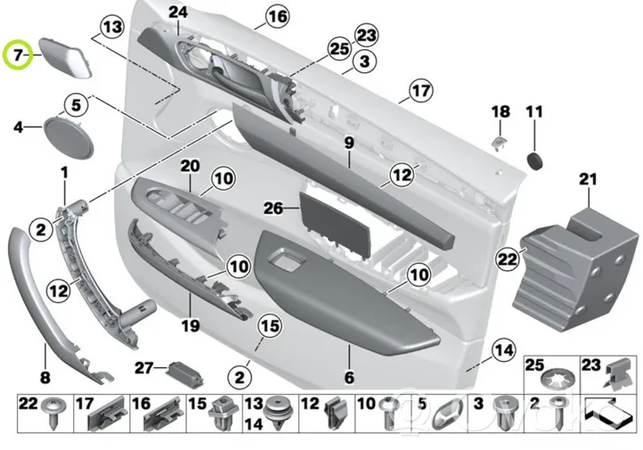 BMW X3 F25 Priekinė garsiakalbio apdaila 7359140