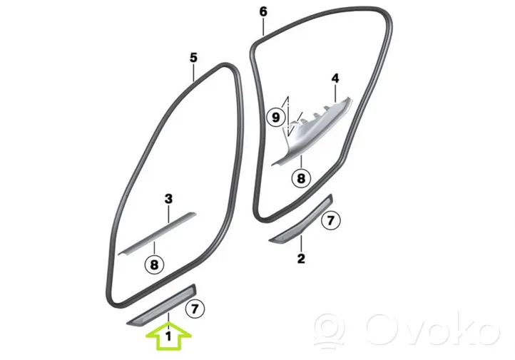 BMW 4 F36 Gran coupe Copertura del rivestimento del sottoporta anteriore 7289216