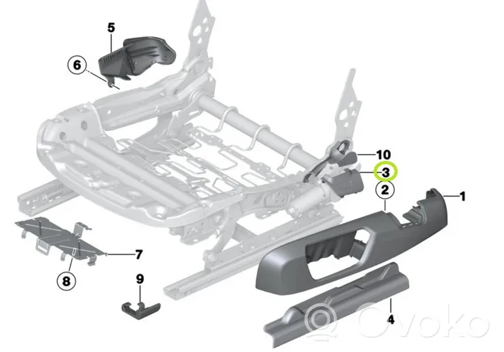 BMW 3 F30 F35 F31 Rivestimento cintura di sicurezza 7263513