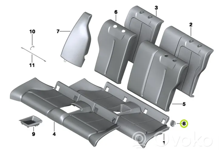 BMW 2 F22 F23 Pulsante di copertura ISOFIX 7319604