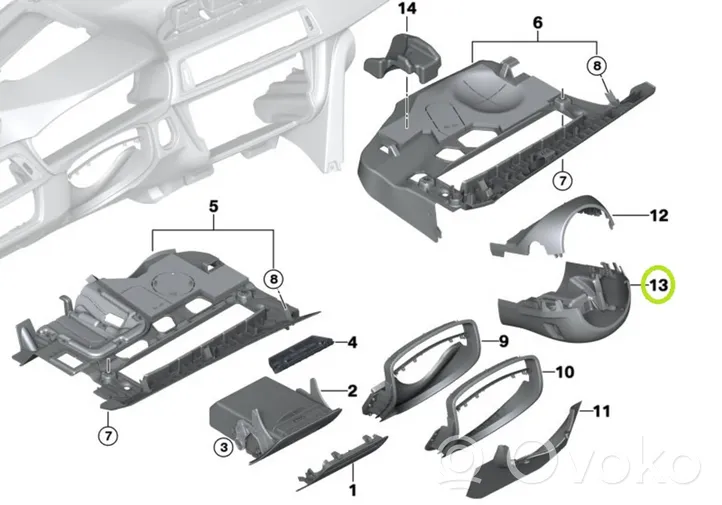 BMW 4 F32 F33 Отделка рулевой оси 9219550