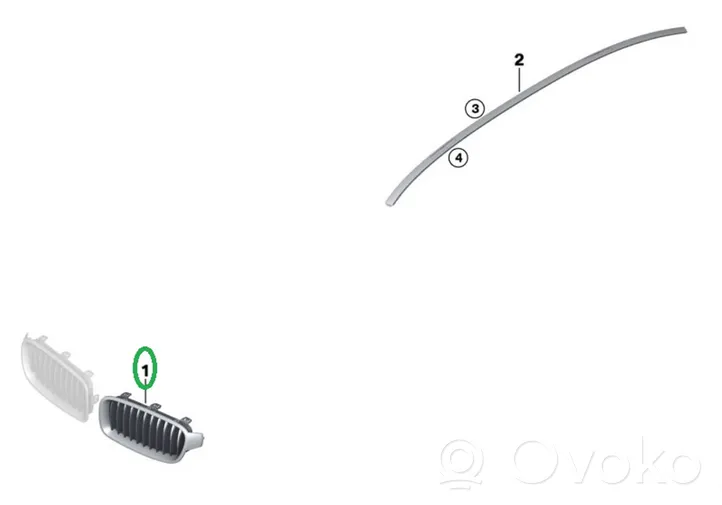 BMW 3 F30 F35 F31 Maskownica / Grill / Atrapa górna chłodnicy 7295436