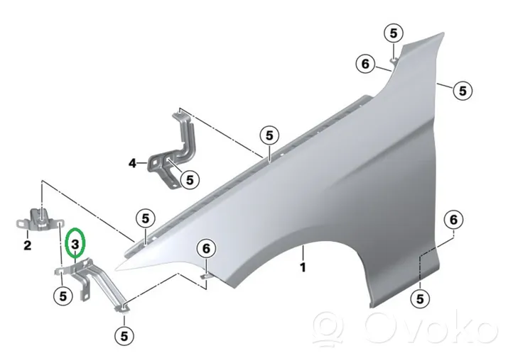 BMW 3 F30 F35 F31 Halterung Kotflügel 7298037