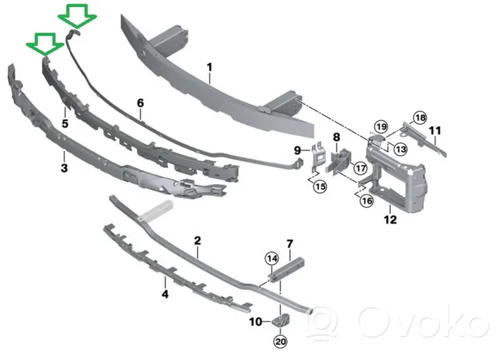 BMW 3 G20 G21 Absorbeur de pare-chocs avant 7482016