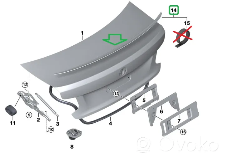 BMW M2 F87 Tailgate/trunk spoiler 8056230