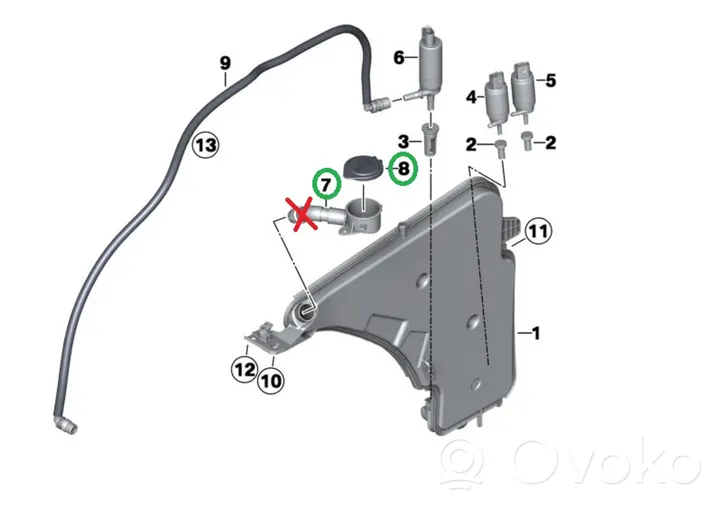 BMW M4 F82 F83 Tuyau de remplissage réservoir de lave-glace 7467951