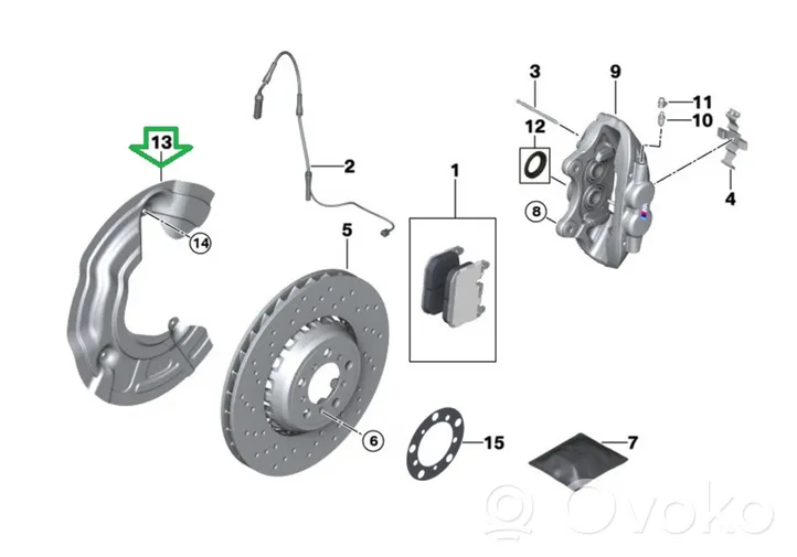 BMW 4 F32 F33 Передняя защита тормозного диска 2284743