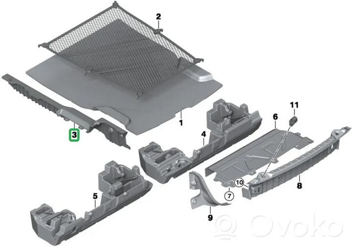 BMW M4 F82 F83 Bagāžnieka sānu apakšējās apdares panelis 7289127