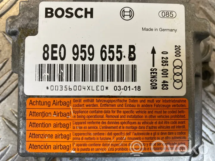 Audi A4 S4 B6 8E 8H Turvatyynyn ohjainlaite/moduuli 8E0959655B