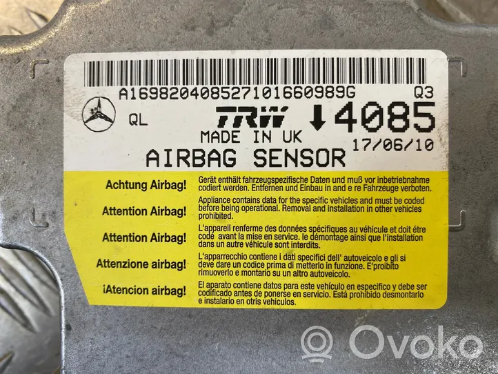 Mercedes-Benz A W169 Sterownik / Moduł Airbag A1698204085