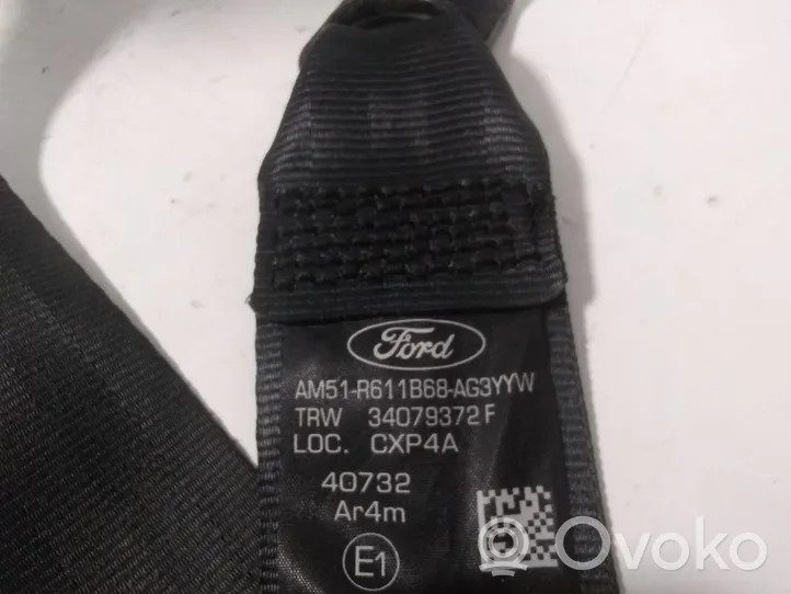 Ford C-MAX II Pas bezpieczeństwa fotela tylnego środkowego AM51R611B68