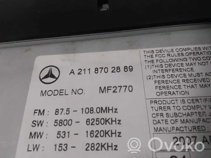 Mercedes-Benz CLS C218 AMG Panel / Radioodtwarzacz CD/DVD/GPS A2118702889