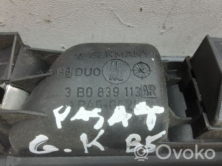 Volkswagen PASSAT B5 Klamka wewnętrzna drzwi tylnych 3B0839113