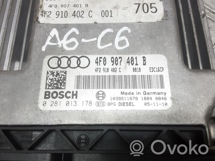 Audi A6 S6 C6 4F Sterownik / Moduł ECU 0281013178