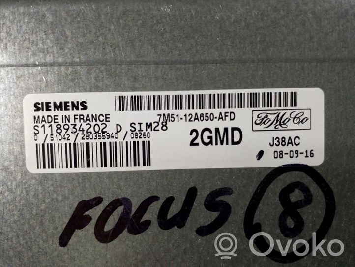 Ford Focus Calculateur moteur ECU 7M5112A650AFD