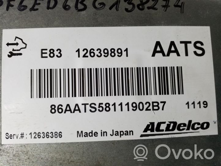 Opel Astra J Engine control unit/module 12639891