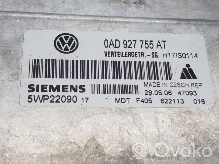 Volkswagen Touareg I Pavarų dėžės valdymo blokas 0AD927755AT