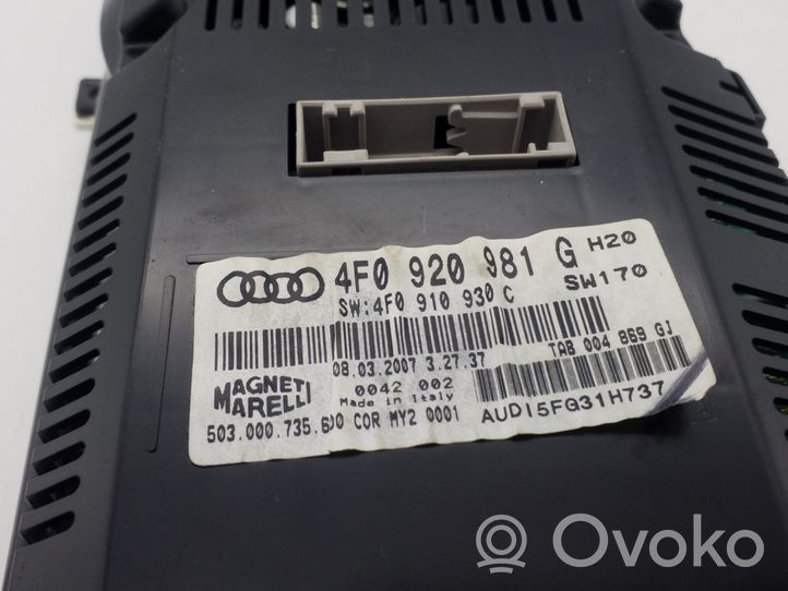 Audi A6 S6 C6 4F Tachimetro (quadro strumenti) 4F0920981G