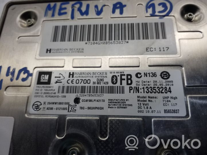 Opel Meriva B Moduł / Sterownik Bluetooth 13353284