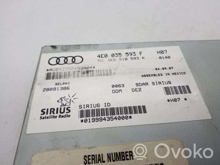 Audi Q7 4L Console centrale, commande de multimédia l'unité principale 4E0035593F