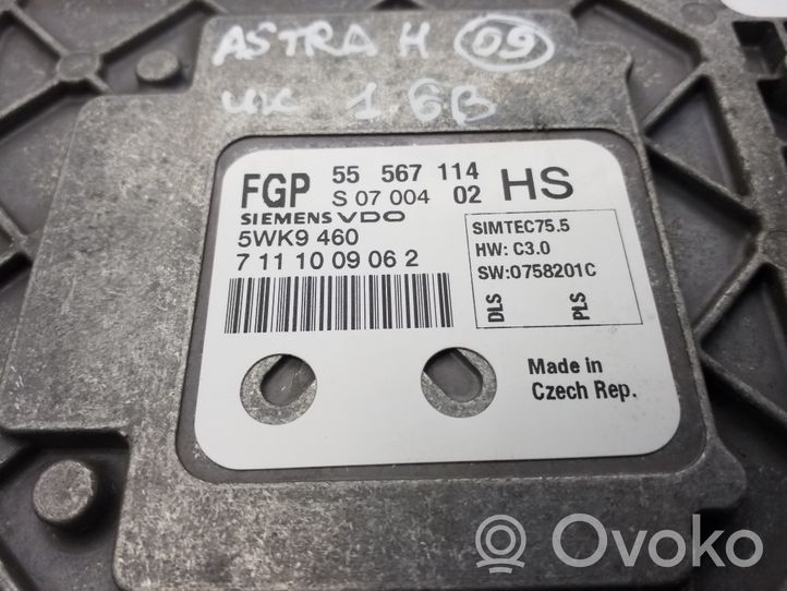 Opel Astra H Komputer / Sterownik ECU silnika 55567114HS